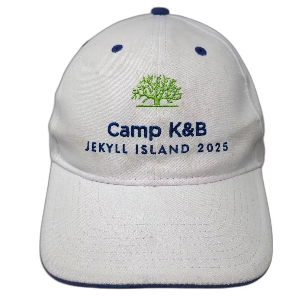Hit Baseball Cap White Blue OS Strapback Jekyll Island Camp K&B 2025 Cotton hat